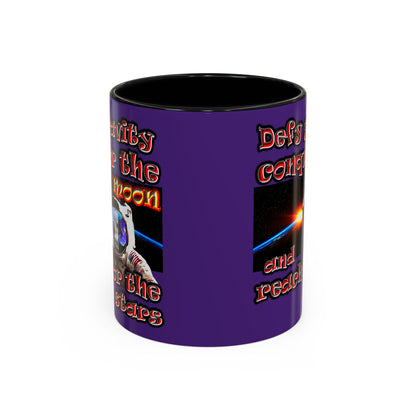 defy conquer reach - Accent Mug (purple)