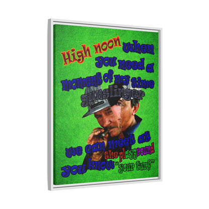 high noon - framed canvas art (green turf)