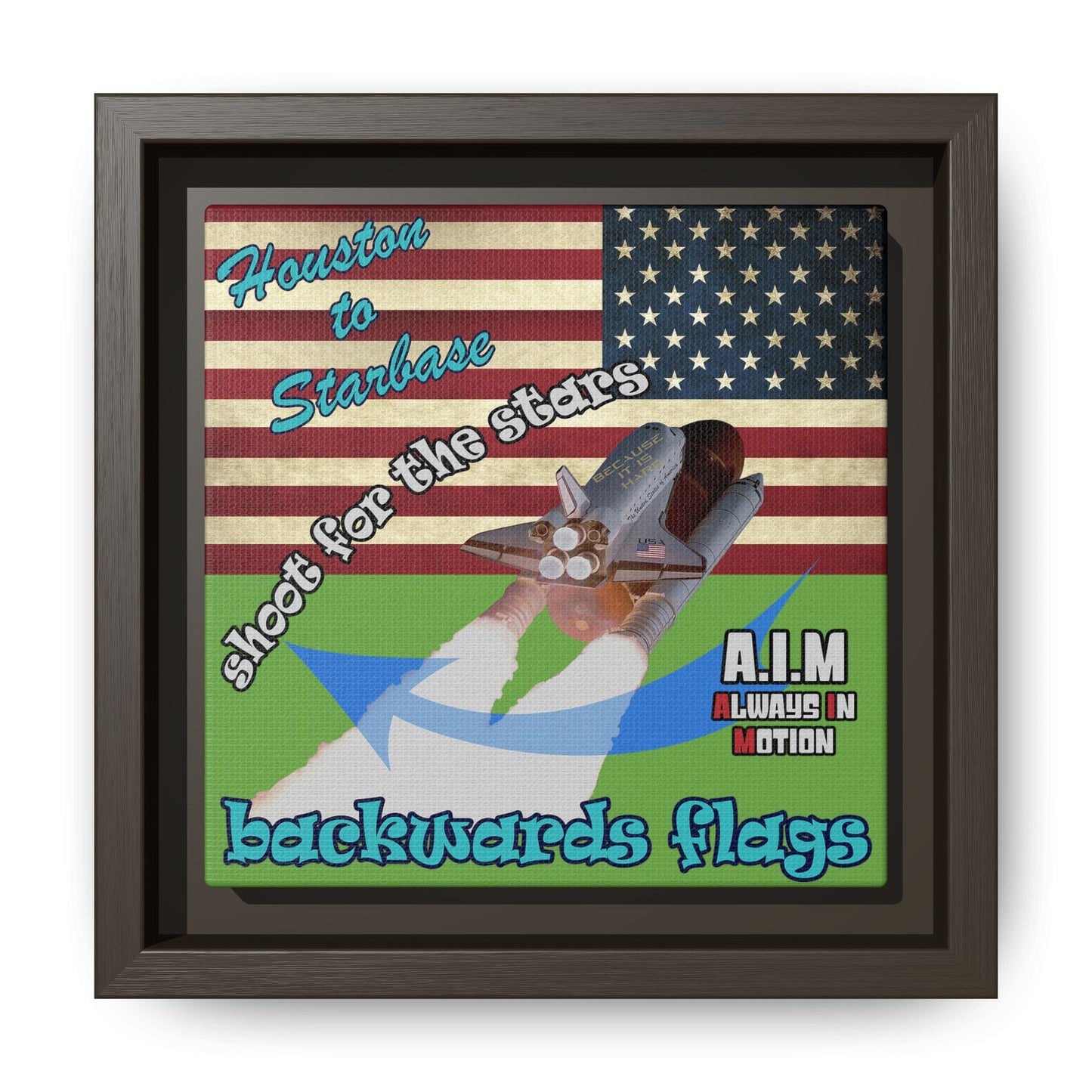 shoot for the stars - framed canvas art (green)
