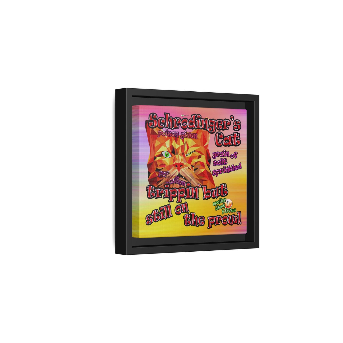 schrodinger's cat - framed canvas art (color blur)