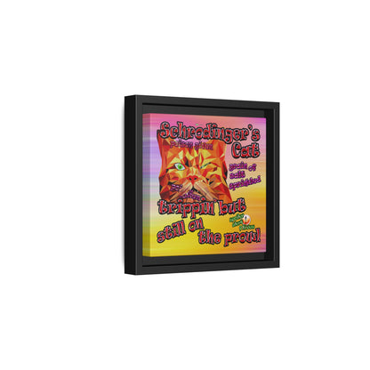 schrodinger's cat - framed canvas art (color blur)