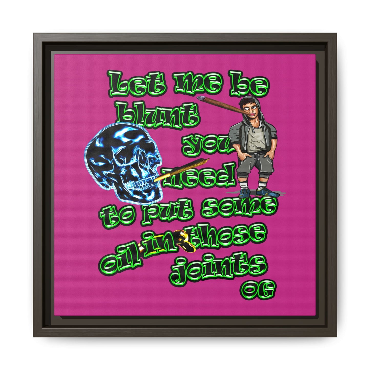 og - framed canvas art (pink)