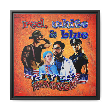 rw&b lives matter - framed canvas art (burnt orange)