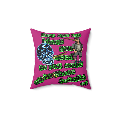 og - Faux Suede Square Pillow - (pink)