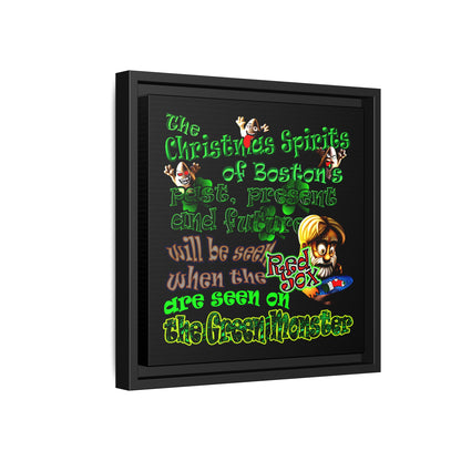 christmas spirits of boston - framed canvas art (black)