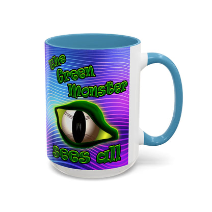 green monster - Accent Mug (purple wave)