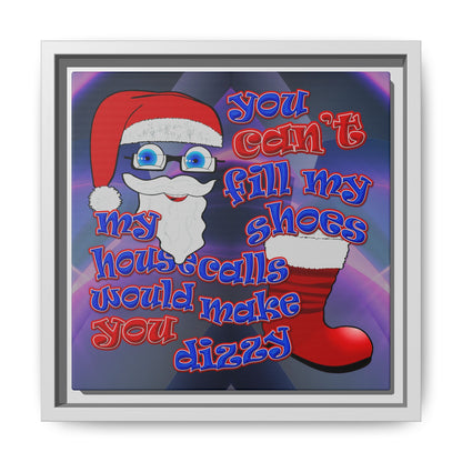 santa's shoes - framed canvas art (grey-pink wave)