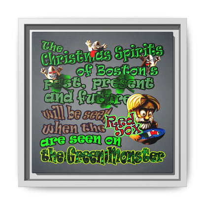 christmas spirits of boston - framed canvas art (grey-light grey)