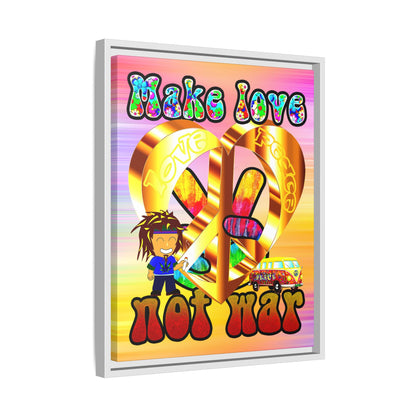love peace - framed canvas art (color blur)