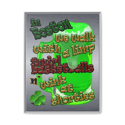 celtics logo - framed canvas art (brushed nickel)