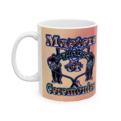 em cee squared - White Mug (yellow-orange wave)