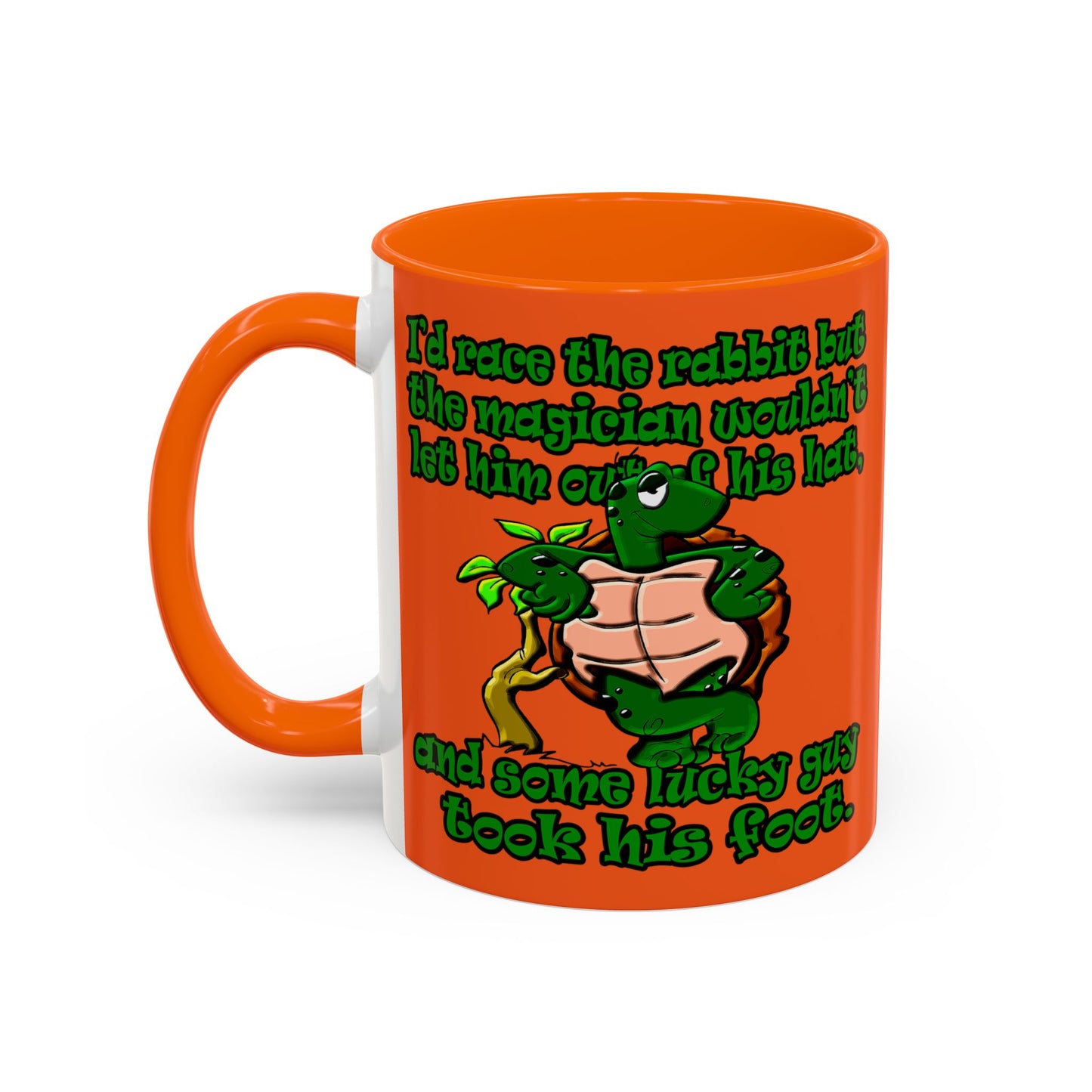 turtle race - Accent Mug (orange)