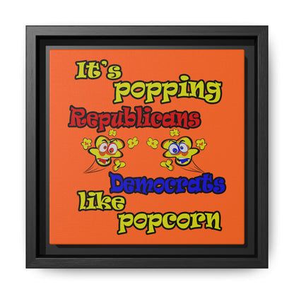popping like popcorn - framed canvas art (orange)