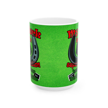 my luck - White Mug (green turf)