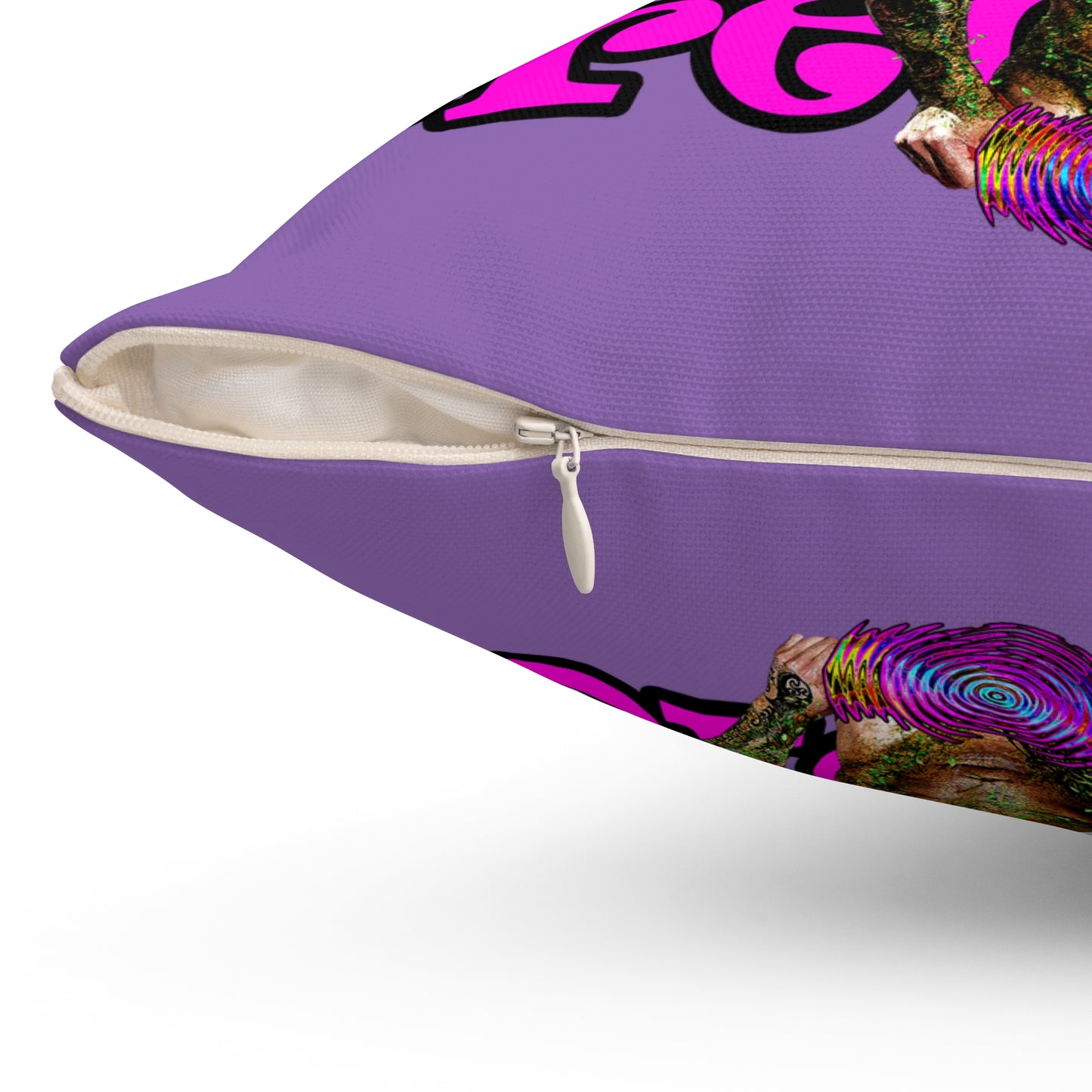hoes b4 bros - Spun Polyester Square Pillow - (light purple)