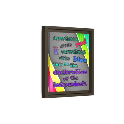 declaration of the independents - framed canvas art (rainbow split)