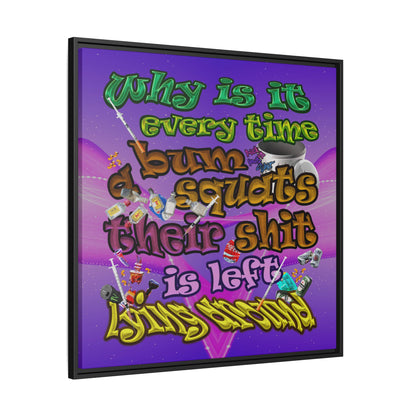 the bum's shit - framed canvas art (purple-pink wave)