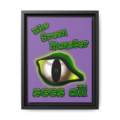 green monster - framed canvas art (light purple)