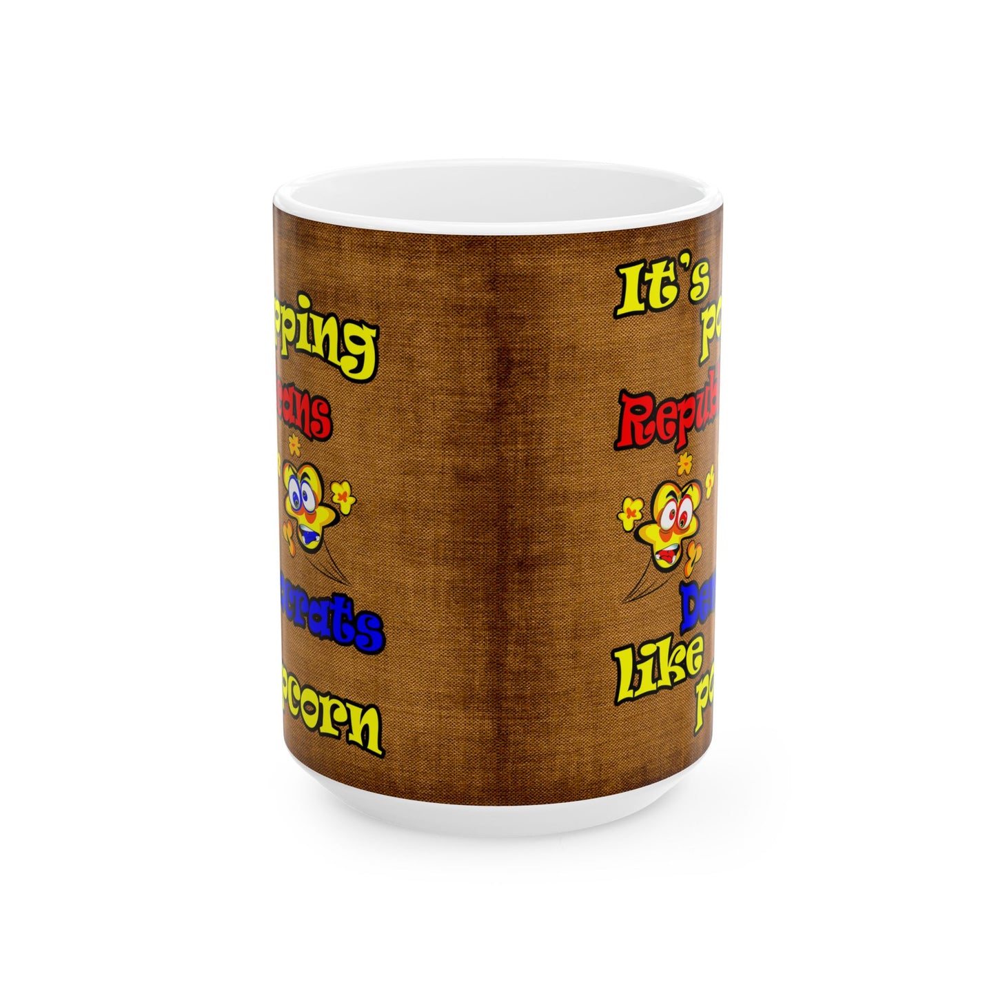 popping like popcorn - White Mug (brown papyrus)