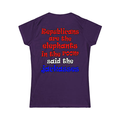 donkeys and elephants - Women's Softstyle Tee