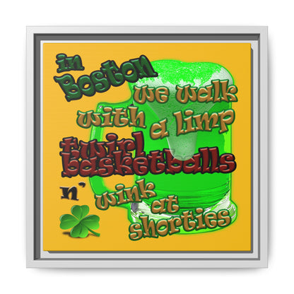 celtics logo - framed canvas art (yellow)