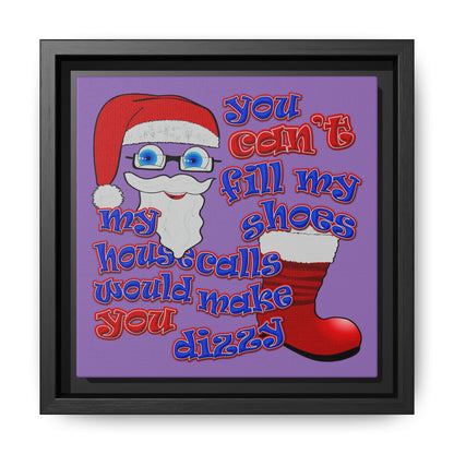 santa's shoes - framed canvas art (light purple)