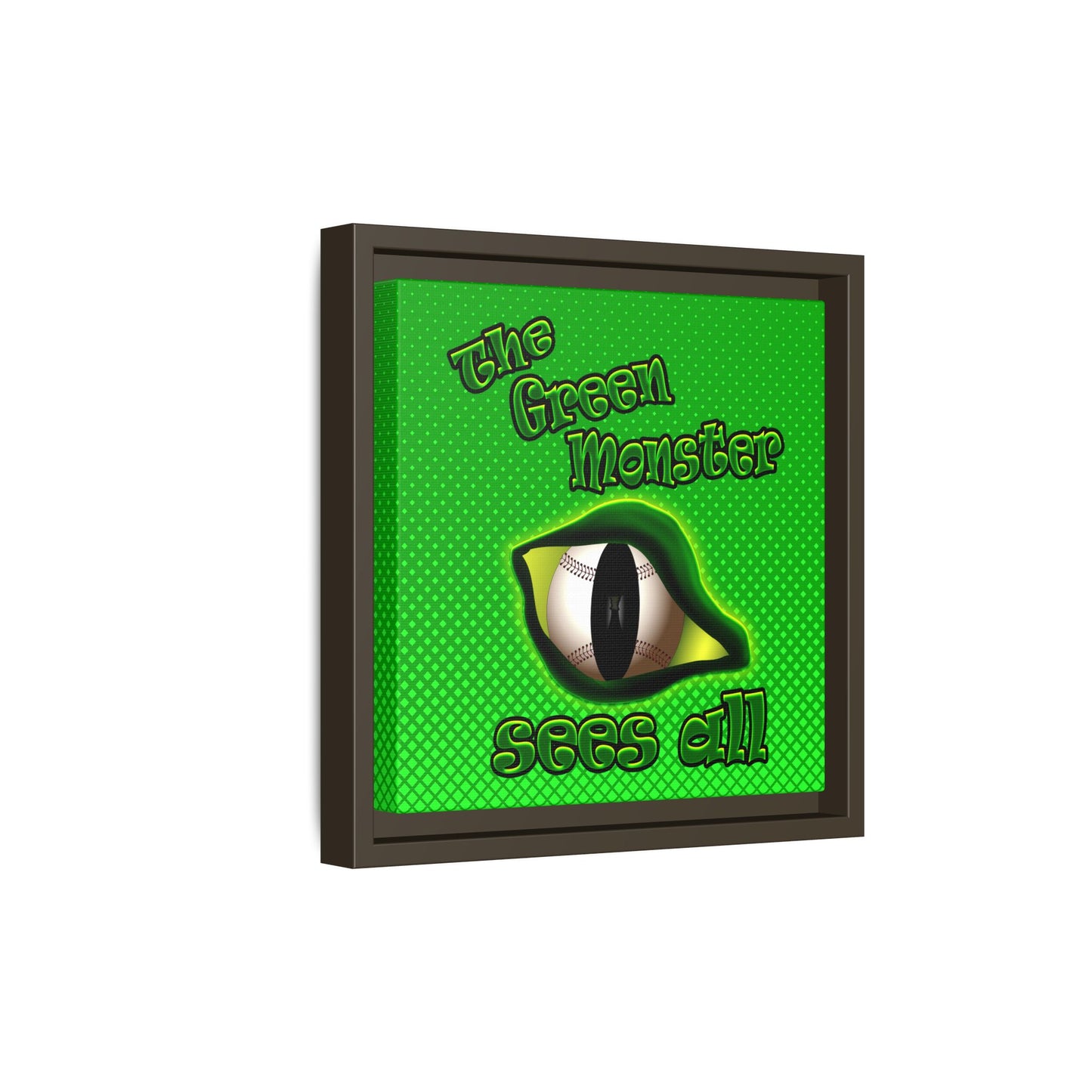 green monster - framed canvas art (logo green)