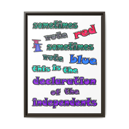 declaration of the independents - framed canvas art (white)