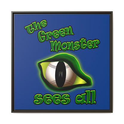 green monster - framed canvas art (dark blue)