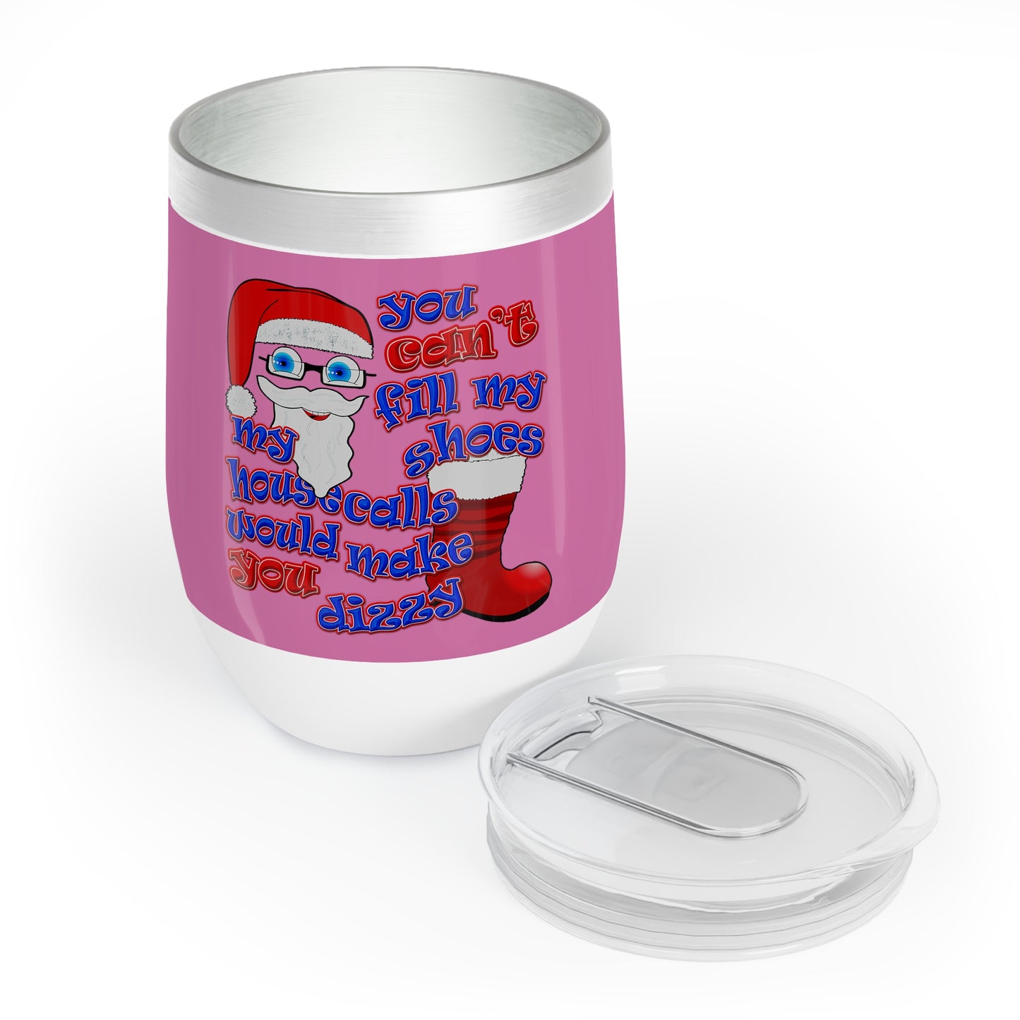 santa's shoes - Chill Wine Tumbler (light pink)