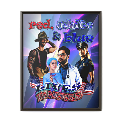 rw&b lives matter - framed canvas art (grey-pink wave)