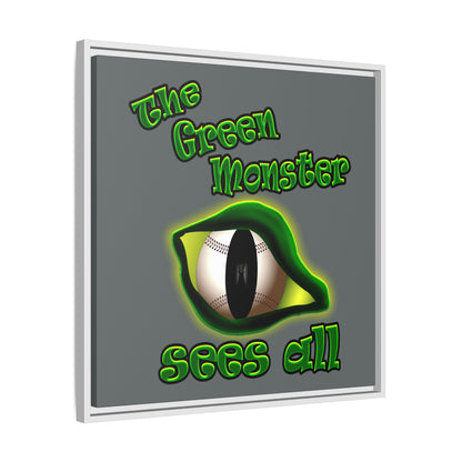 green monster - framed canvas art (dark grey)