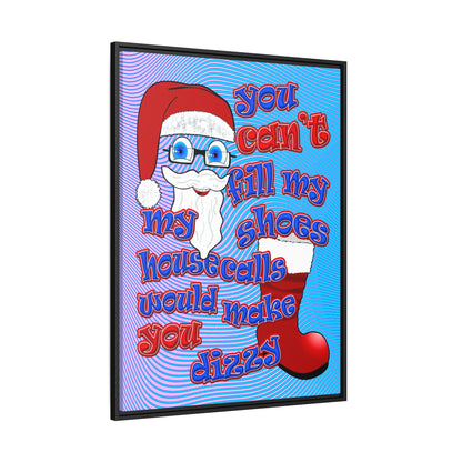 santa's shoes - framed canvas art (light blue-purple wave)