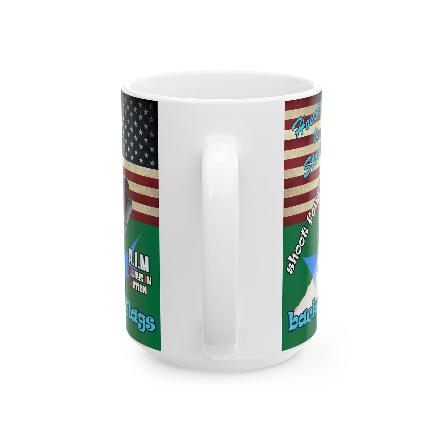 shoot for the stars - White Mug (dark green)