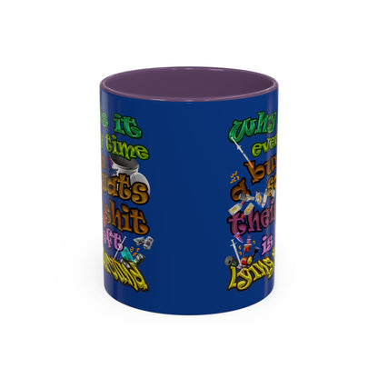 the bum's shit - Accent Mug (dark blue)