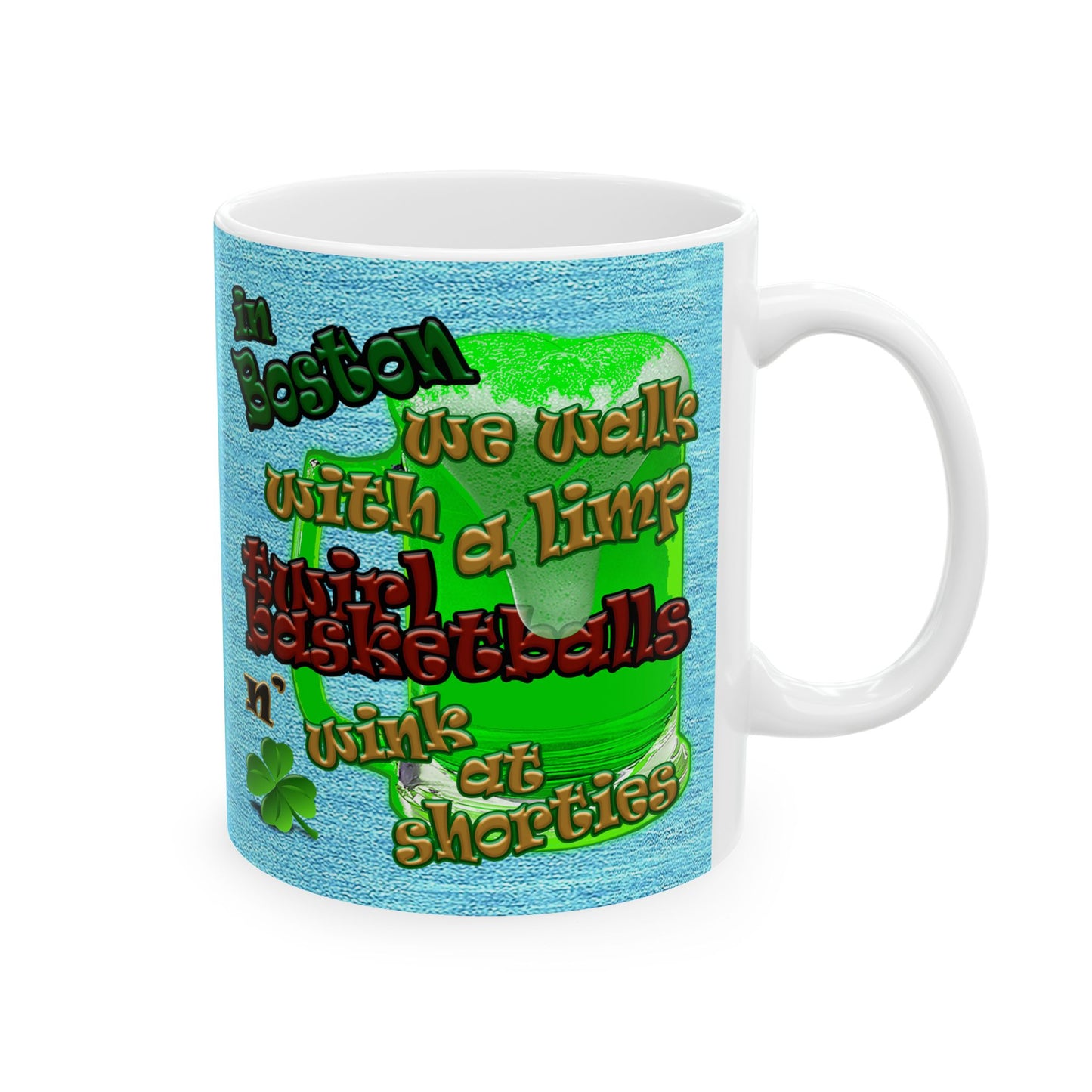 celtics logo - White Mug (faded blue)