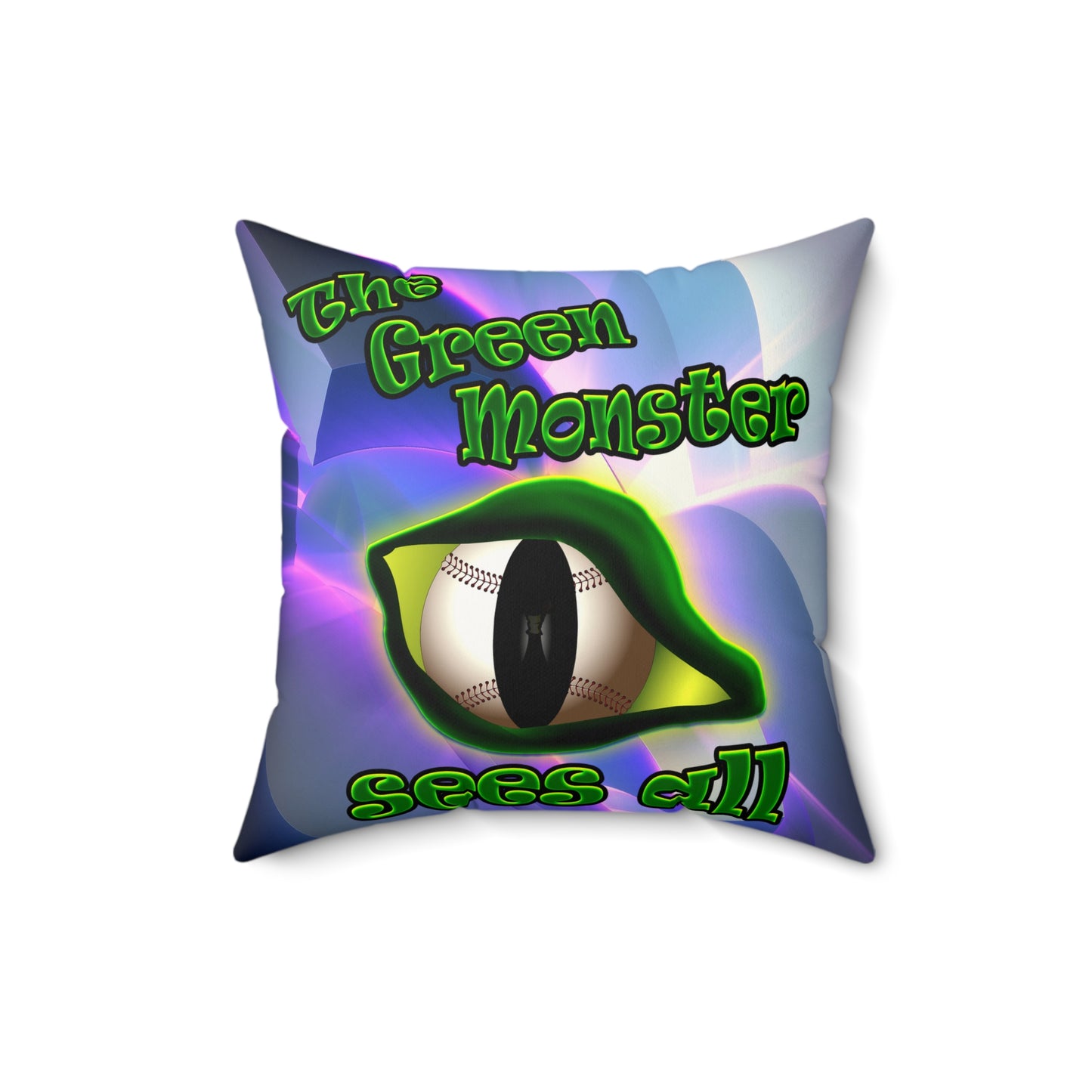 green monster - Faux Suede Square Pillow - (grey-pink wave)