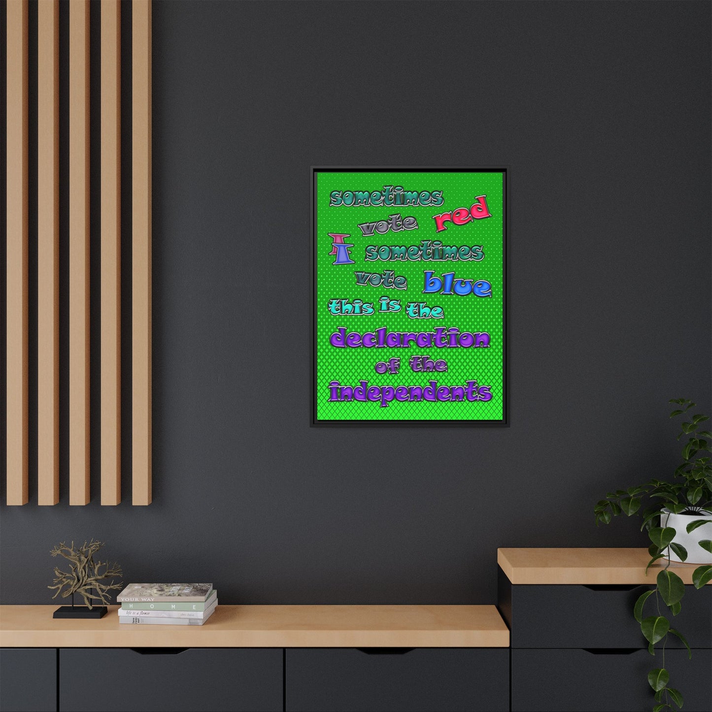declaration of the independents - framed canvas art (logo green)