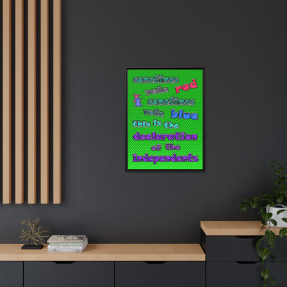 declaration of the independents - framed canvas art (logo green)