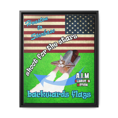 shoot for the stars - framed canvas art (green turf)