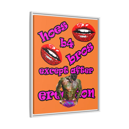 hoes b4 bros - framed canvas art (crusta)