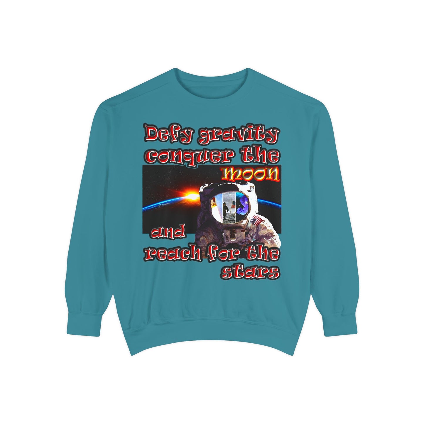 defy conquer reach - Unisex Garment-Dyed Sweatshirt