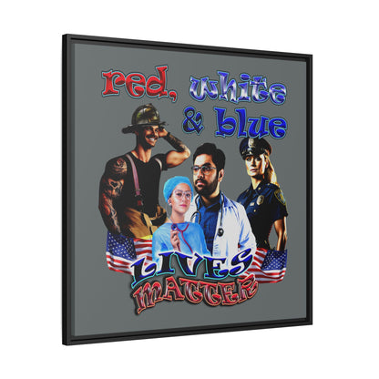 rw&b lives matter - framed canvas art (dark grey)