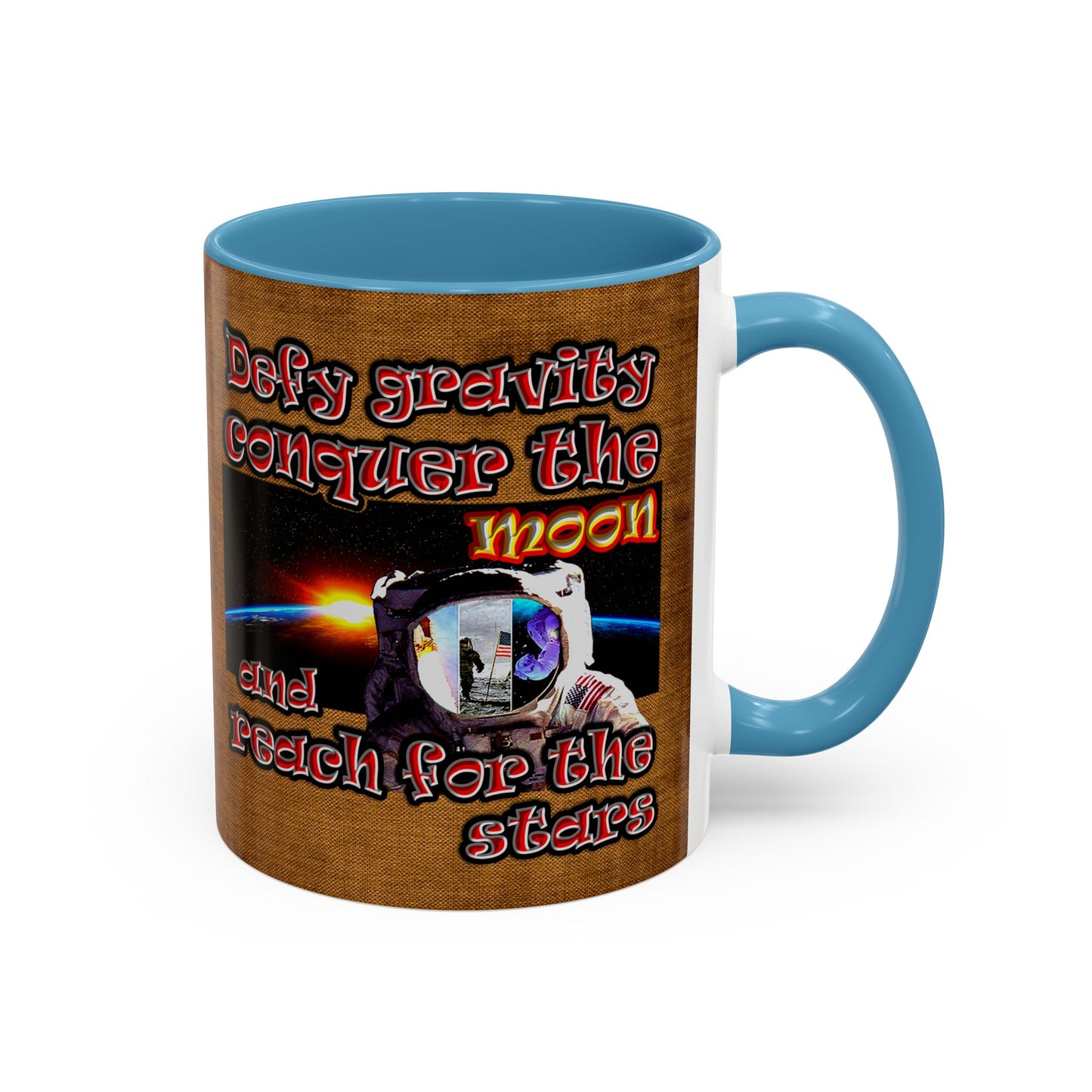 defy conquer reach - Accent Mug (brown papyrus)