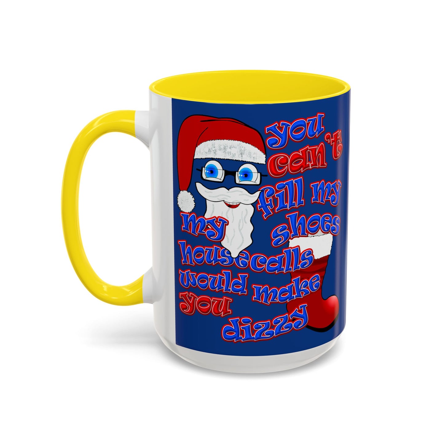 santa's shoes - Accent Mug (dark blue)