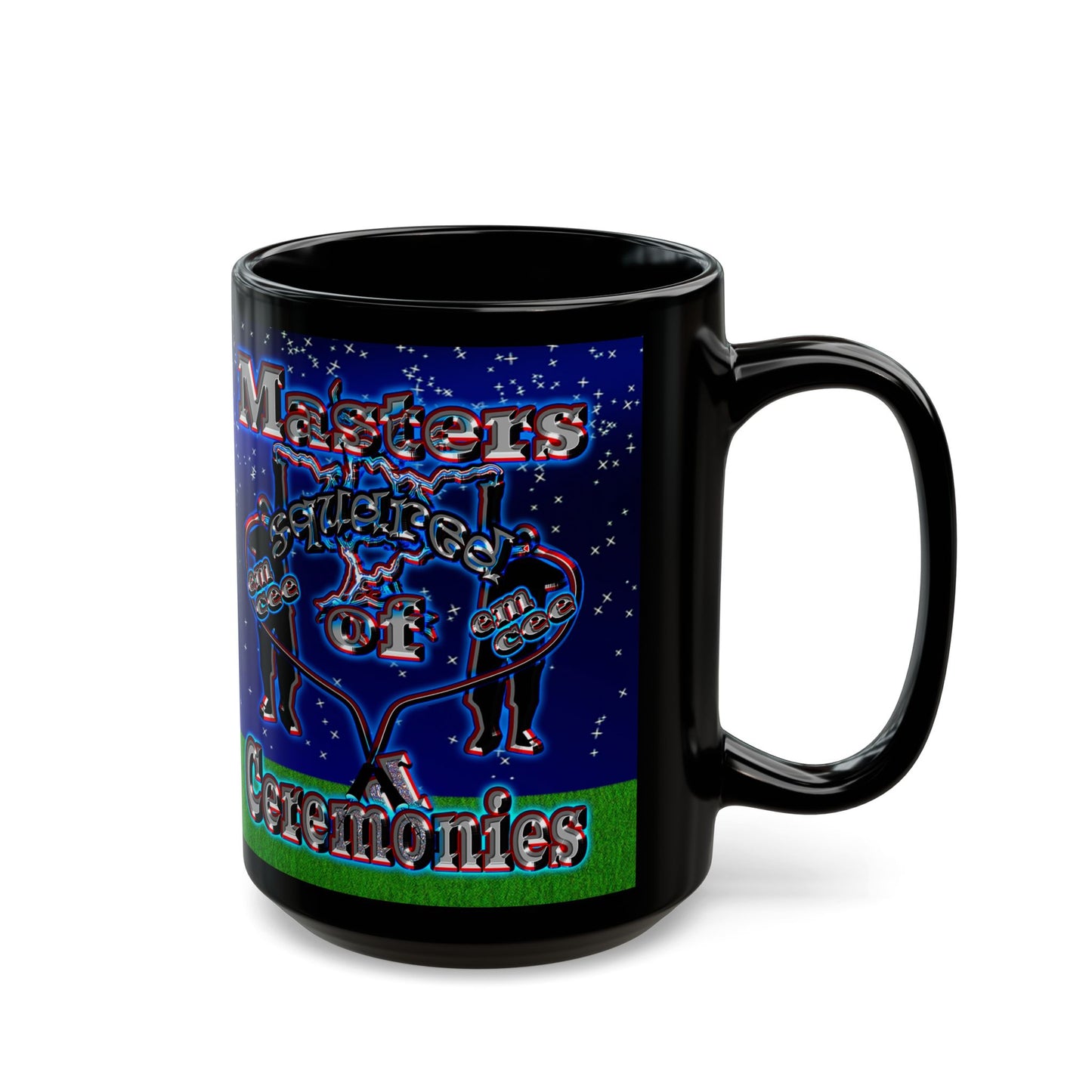 em cee squared - Black Mug ('snoops' background)