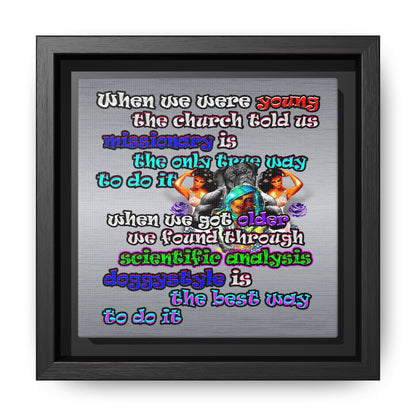 doggystyle - framed canvas art (brushed nickel)
