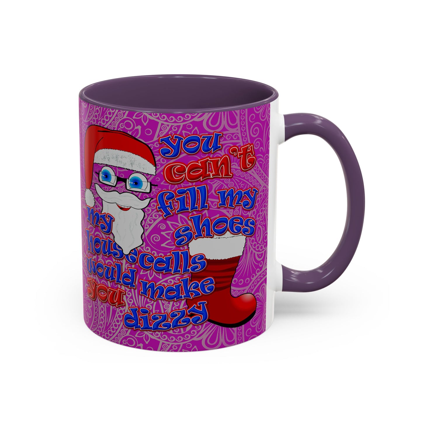 santa's shoes - Accent Mug (pink swirl)