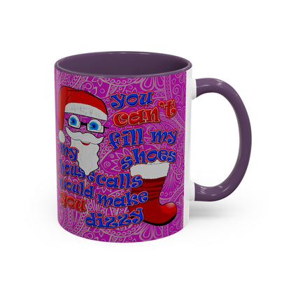santa's shoes - Accent Mug (pink swirl)