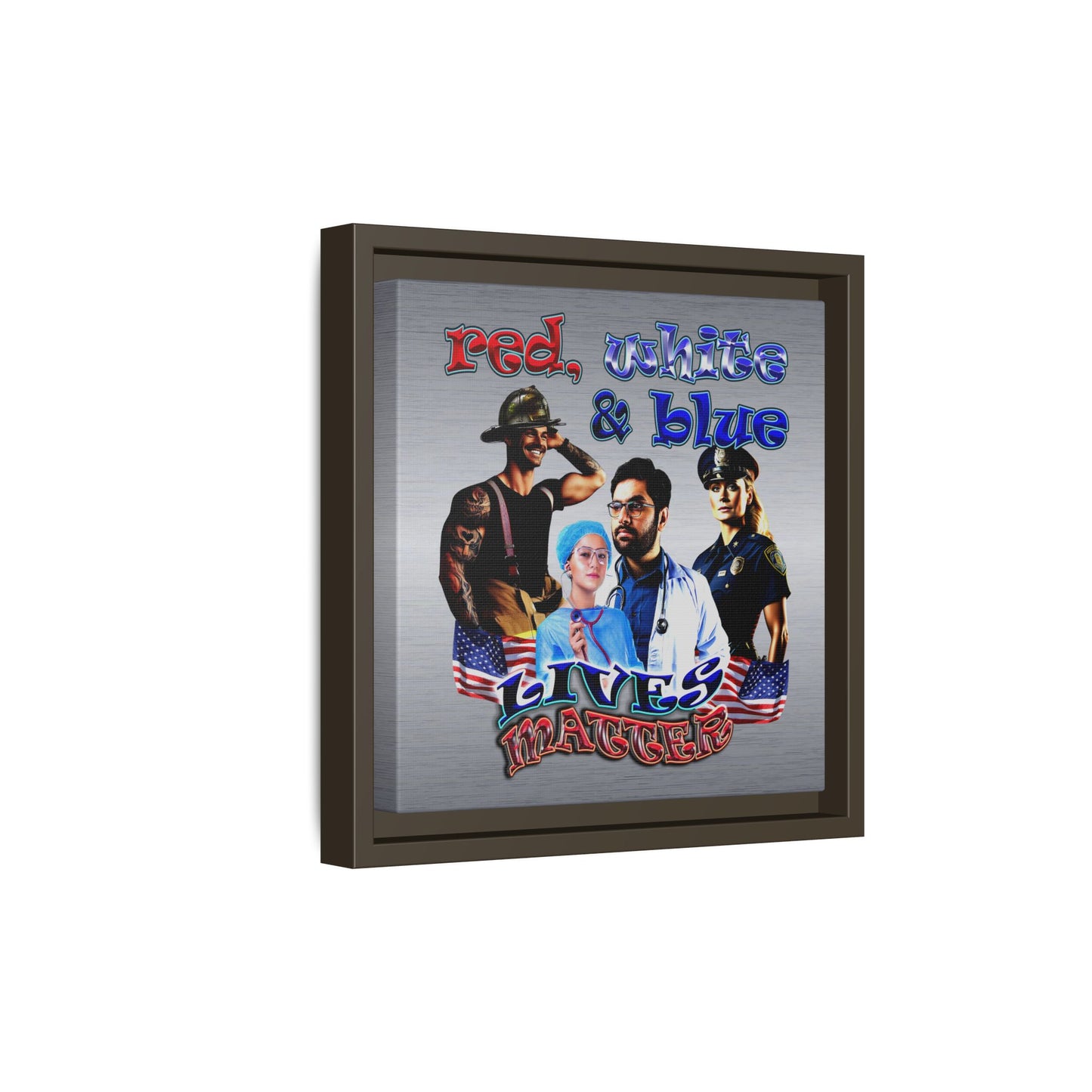 rw&b lives matter - framed canvas art (brushed nickel)